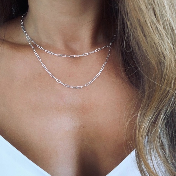 Sterling Silver Double Layer Necklace - Picture 3 of 8